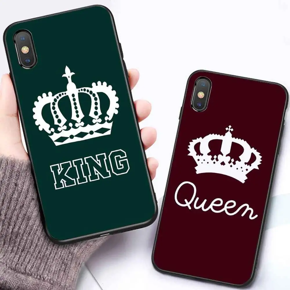 Мягкий силиконовый чехол для apple iphone se 5s 5 6 6s 7 plus 8 x xr xs max 8plus king queen матовый из