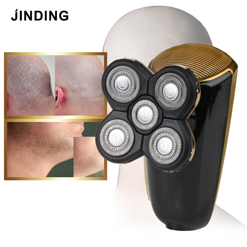 Электробритва для Для мужчин Перезаряжаемые электрическая бритва моющийся триммер для бороды 3D плавающий станок для бритья 5 Blade