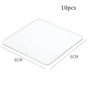 

10 pieces non marking adhesive of transparent multifunctional finishing hooks, double-sided strong non marking adhesive, reusabl