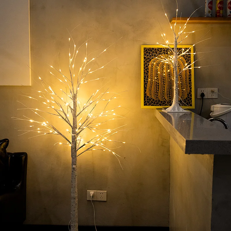 

Silver Birch Lamp LED Christmas Imitative Tree New Year Colorful Lights Living Room Home Decorative Lamp Spring Festival Day Lan