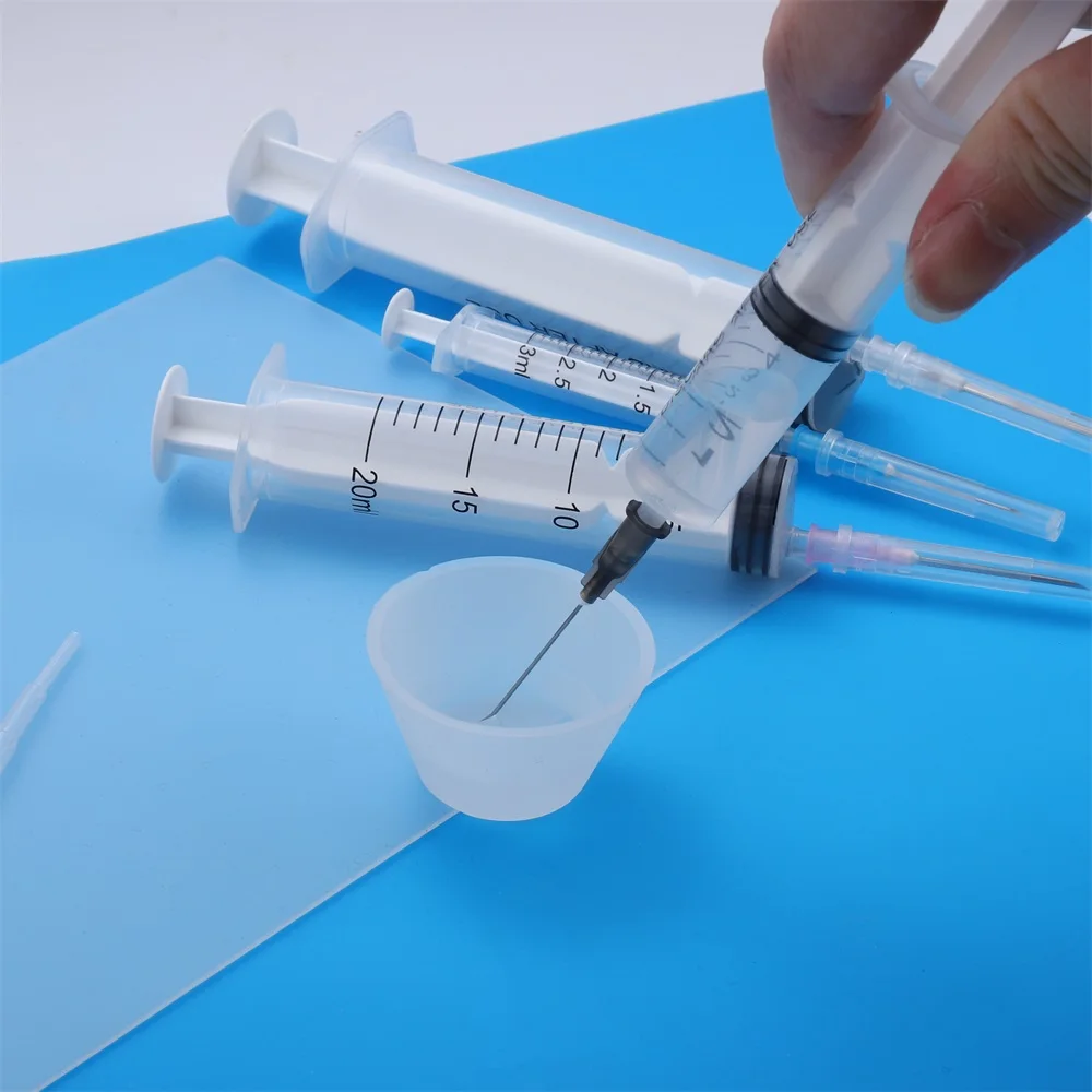 1Pcs 3-60ml Syringe Epoxy Resin Shaker with Dispense Needles for DIY Jewelry Resin Mold Charms Liquid Injection Pipette Tools