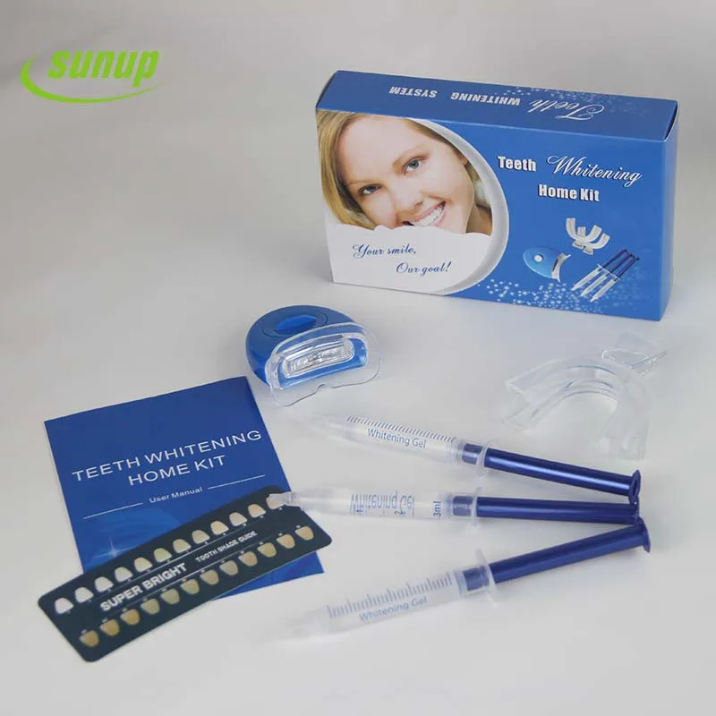 2kits Free Shipping Home Teeth Whitening Kits 44cp Gel with Mini Light