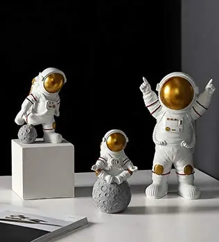 

Astronaut&Planet Statues Sculpture Figurine Ornament Desktop Accessories Tabletop Decoration Coin Bank-Sit