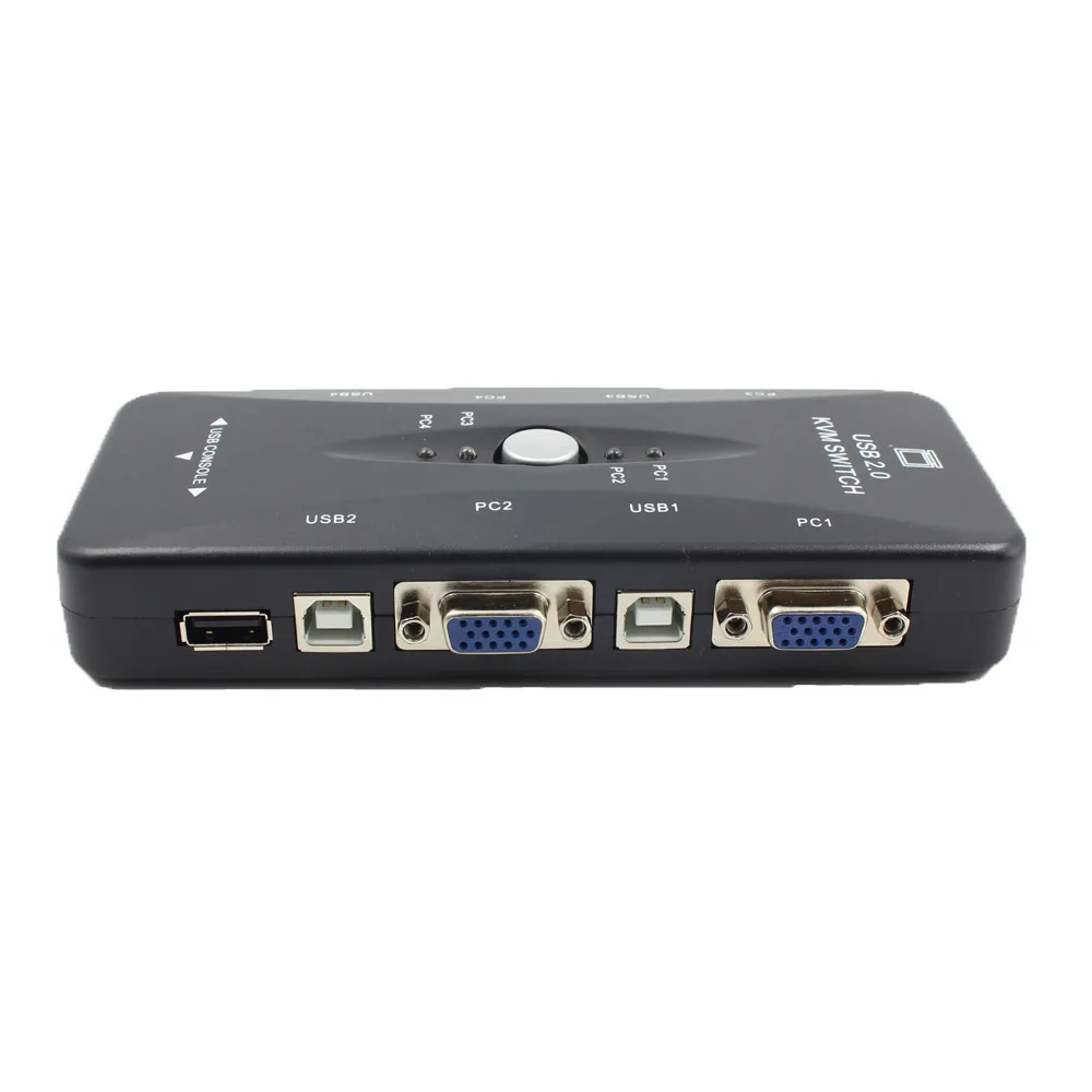 FENIORES бренд kvm-переключатели 4-Порты и разъёмы USB 2,0 KVM переключатель Мышь/клавиатуры/VGA видео монитор 200 МГц 1920x1440 Поддержка SVGA VGA
