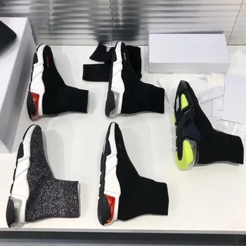 

Paris Feizhi stretch men's and women's socks running shoes 2020 new all-match air cushion sole sneakers breathable mona the same