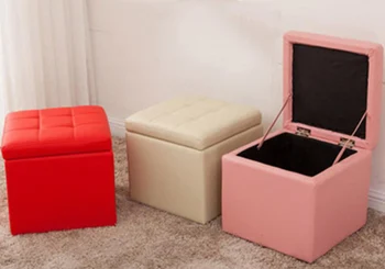 

30*30*36cm Sofa stool Footstool Storage stool Footrest pier Square PU stools