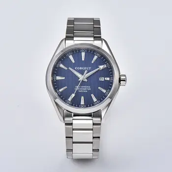 

41mmCorgeut Blue Dial Luminous Stainless Steel Belt Seagull / Miyota Automatic Sapphire Waterproof Mechanical Wristwatches