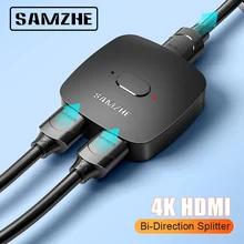 Samzhe hdmi-divisor compatível 4k hdmi-adaptador de bi-sentido do interruptor compatível hdmi switcher 2 em 1 para fora