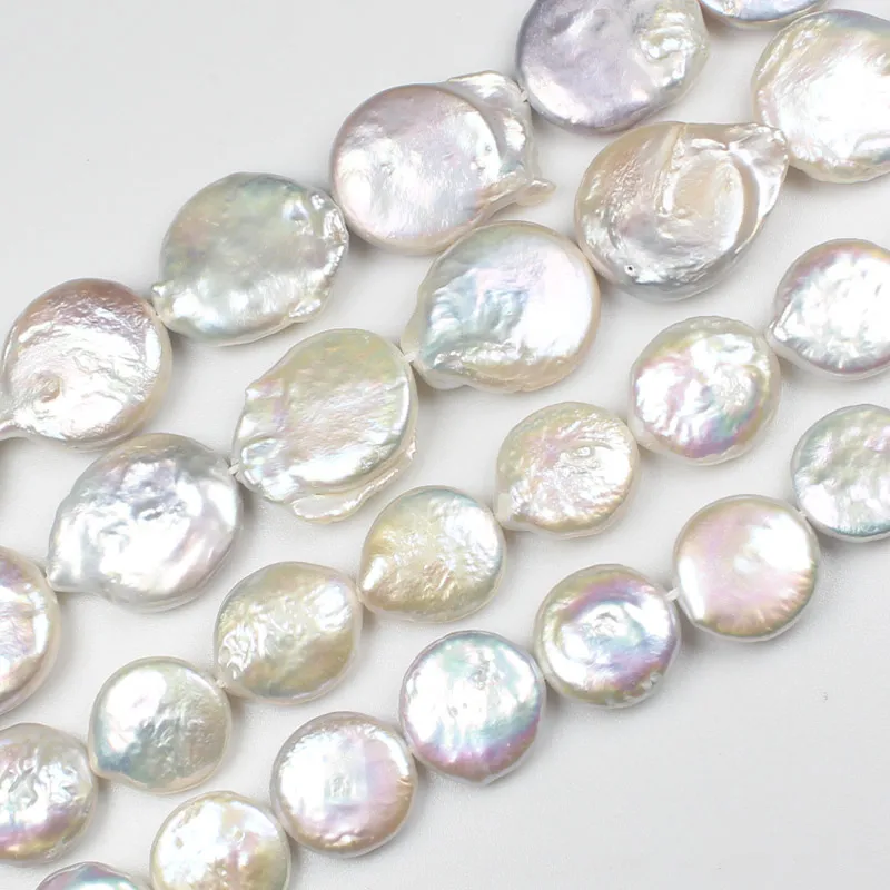 

Natural Freshwater Pearl Button shape 15inch Per strand, For DIY Jewelry Making, pendant,necklace