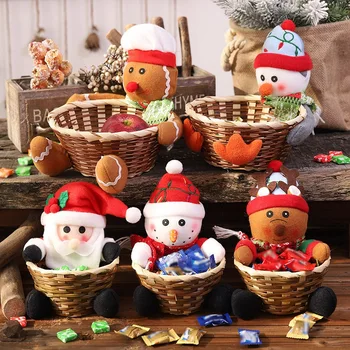 

Christmas Candy Storage Basket Decoration Santa Claus Storage Basket Gift Food Christmas Basket Storage