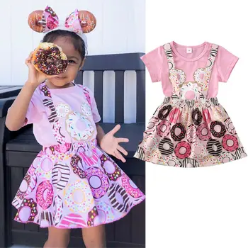

UK Stock Newborn Baby Girl Top Romper Bodysuit Strap Skirts Dress Outfit Clothes