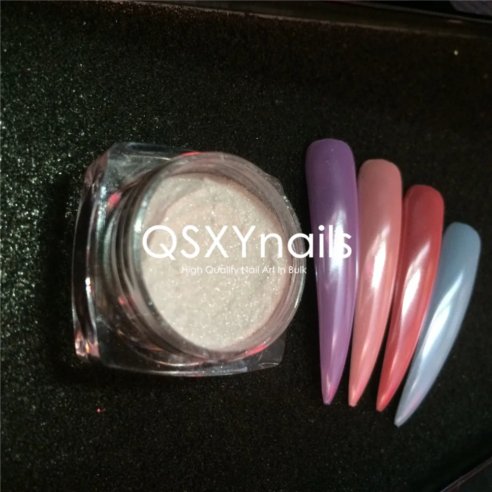 1 Jar White Chrome Pearl Mirror Powder Clear Effect High Grade Shell Power Ceramic Pigment Gel Nail Polish Nail Art Manicure