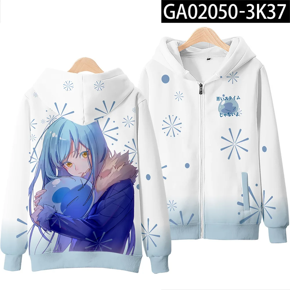 Anime That Time I Got Reincarnated As A Slime Rimuru Tempest Cosplay Costume Unisex 3D Hoodie Zipper Hooded Sweatshirt Outerwear morticia addams dress Cosplay Costumes