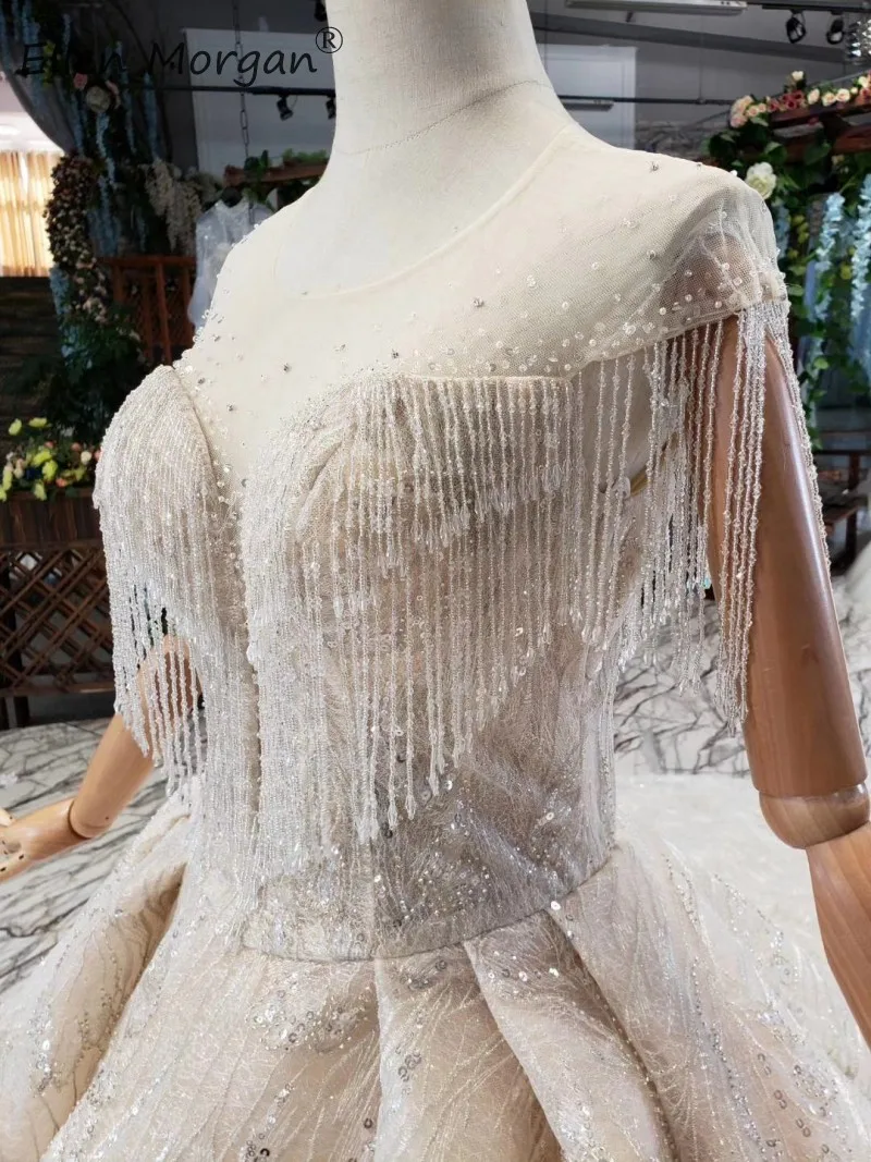 Vestido De Novia Роскошные блестящие Бальные платья для невесты реальные фотографии кружевные свадебные платья с круглым вырезом и открытой спиной