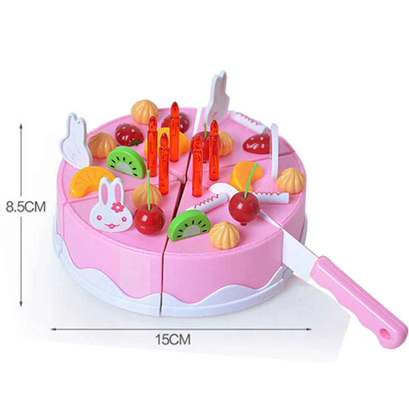 Милые Дети Прекрасная модель торты наборы 37 шт./компл. для именинного пирога набор тематические игры дети игрушечная еда розовая еда