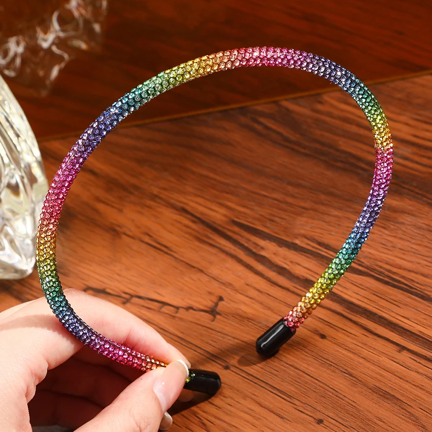 Levao Shiny Rhinestone Headband For Girls 2022 New Multicolor Hair Band Hoop Bezel Hair Accessories Headwear