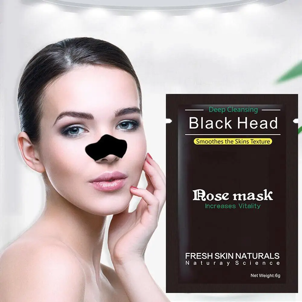 1 Pc Blackhead Nose Repair Face Mask Purifying Bamboo Charcoal Black Mud Skin Care Oil Control Noes Masks Wholesale
