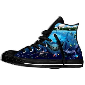 

New Arrival Popular shark Men/Women 3D Print Sneakers Style Plimsolls Casual Shoes