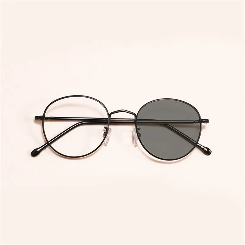 Модные круглые Оптические солнцезащитные очки для близорукости, солнечные фотохромные готовые оптические очки, очки для близорукости, оправы FML - Цвет оправы: black-250
