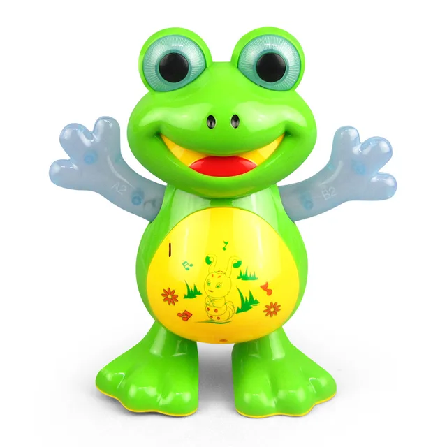 Electric Cartoon Animal Doll Light Sound Moving Music Toy Multi-Functional Universal Green Frog Funny Gift For Children 4