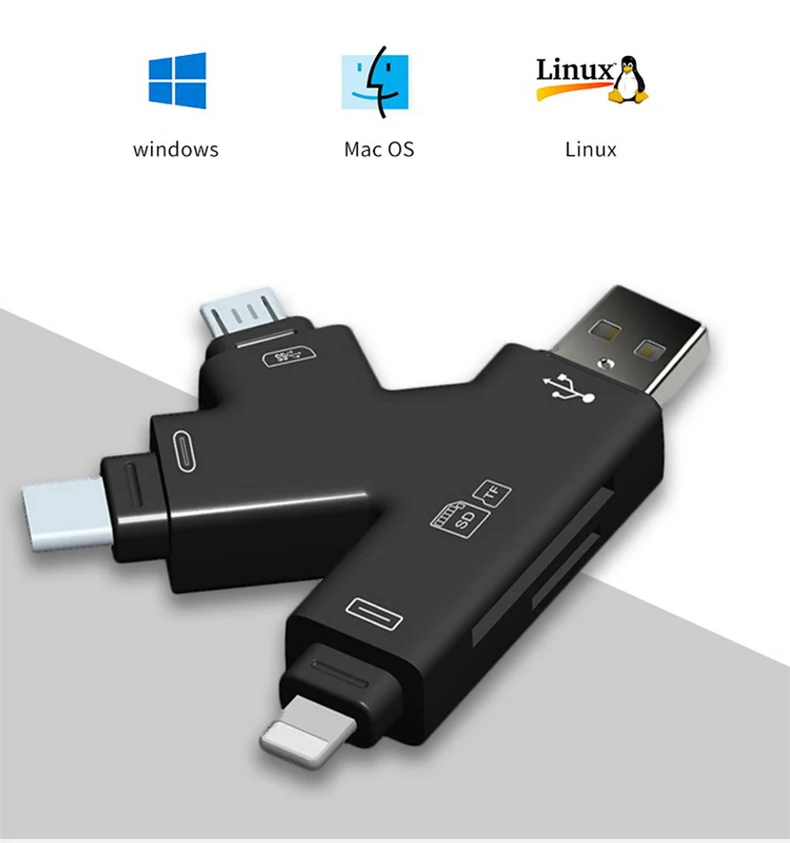 Утхай C80 Lightning Micro SD/TF OTG Card Reader USB 2,0 Мини Картридер для iPhone 6/7/8 Plus iPod iPad OTG картридер