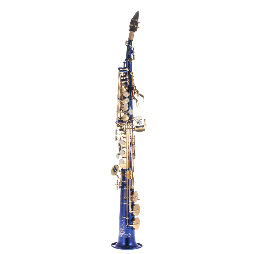 Горячий Новый латунный Прямой сопрано Sax Саксофон Bb B плоский инструмент для