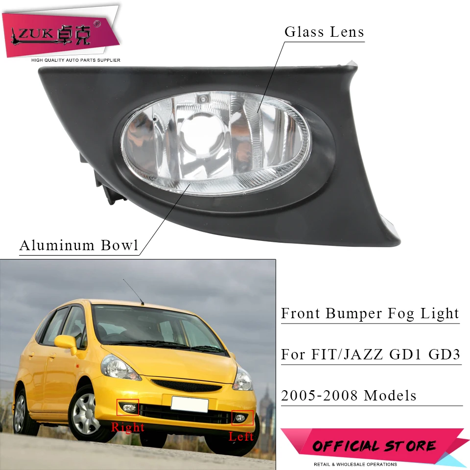 Противотуманный светильник ZUK для HONDA FIT JAZZ GD1 GD3 2003 2004 2005 2006 2007 2008 OE #33951 SAA H11 33901