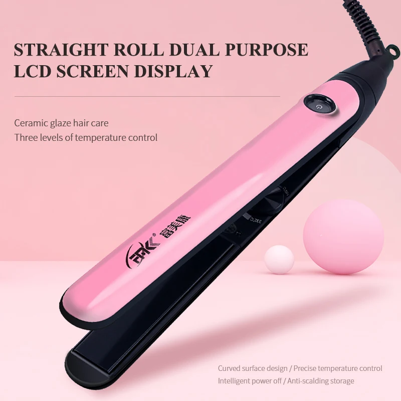 

FMK Hair Straightener Three-gear Temperature Adjustment Ceramic Flat Iron Hair Straightener Professional Straightening Irons
