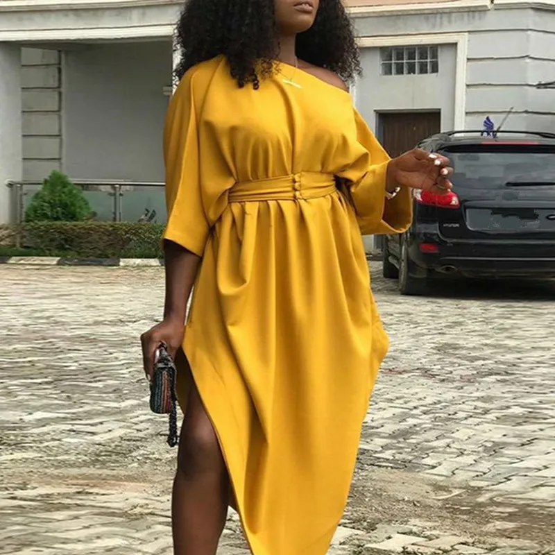 Женское повседневное желтое платье с коротким рукавом Уличная Офисная женская