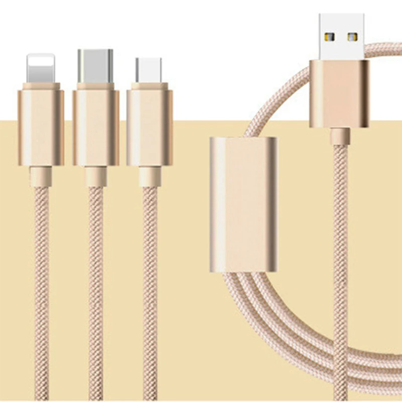 3в1 2в1 USB кабель для iPhone XS X 8 7 6 кабель Micro usb type C кабель для samsung S9 S8 кабель быстрой зарядки 2A шнур зарядного устройства