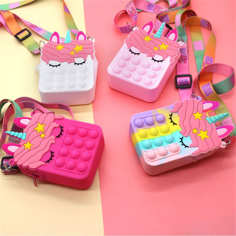 Fashion Unicorn Fidget Toys Bag Push Pop Bubbles Kawaii Wallet Bag Coin Purse Silicone Antistress Figet Sensory Toy For Girls Fashion Unicorn Fidget Toys Bag Push Pop Bubbles Kawaii Wallet Bag Coin Purse Silicone Antistress Figet Sensory Toy For Girls