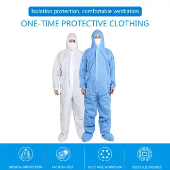 

Disposable Non-Woven Protective Clothing Breathable Membrane Workwear Oil-proof Thickening Foot Anti-virus Body Suit