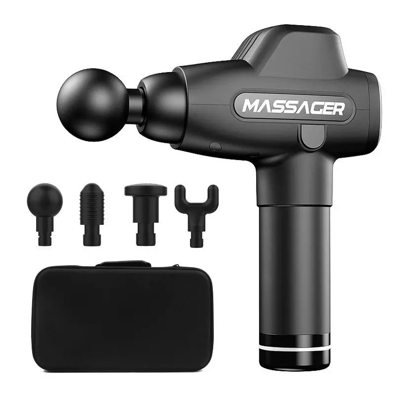  Portable Percussion Deep Muscle Relaxation Massager Gun Body Relaxation 4 Heads