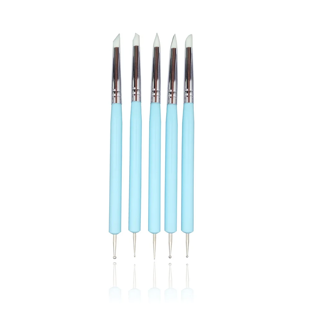 

5pcs Pottery Ceramic Tools, Polymer Clay Tools, Nail Dotting Tools Rubber Glue Painting Brush Clay Tools