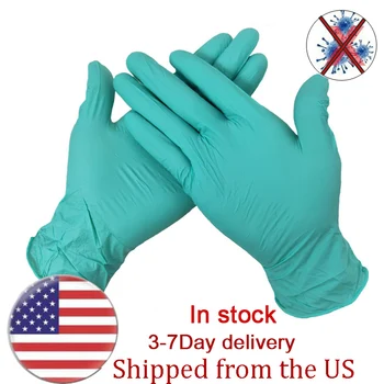 

10/50/100PCS Wear Resistance Nitrile Disposable Gloves Food Testing Household Cleaning Washing Anti-Static Gloves USA Free Ship