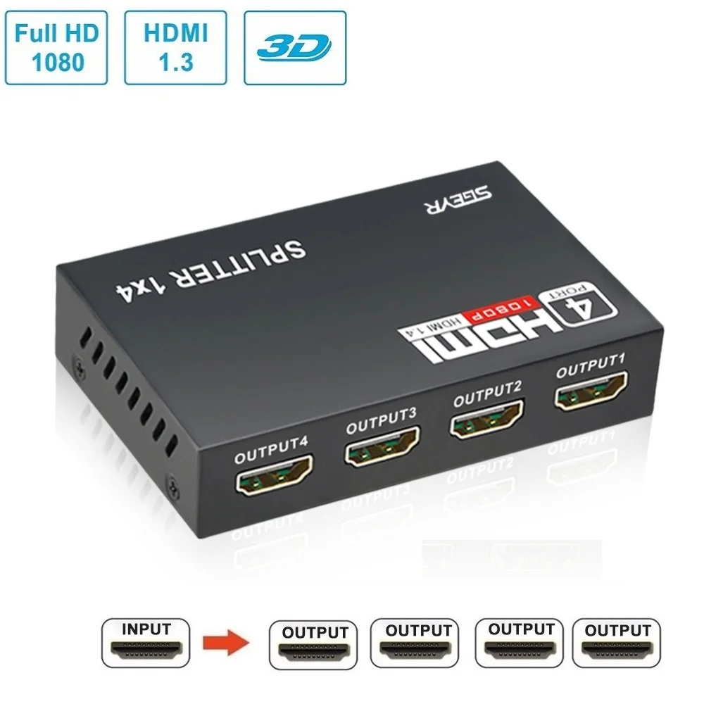 Hdmi Splitter Ports Divisor HDMI En Salidas 4K Puertos