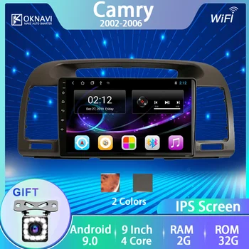 

OKNAVI for Toyota Camry 2002-2006 Car Radio 2 Din Autoradio Dvd Player Android Touch Screen Bluetooth Peach Wood Russian America