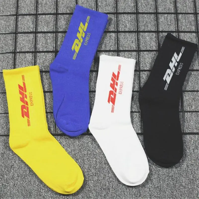 Осень зима 3 пары = 6 шт. уличные дикие трендовые носки для мужчин DHL с буквенным