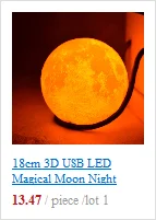 18 см 3D USB светодиодный волшебная луна ночь светильник Настольная лампа подарок на день рождения+ пульт дистанционного управления