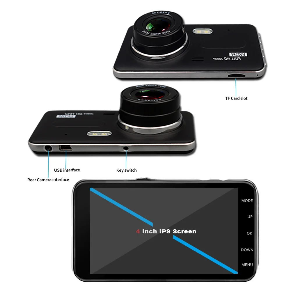Eaglecam Автомобильный видеорегистратор 4 дюйма Автомобильная камера с двумя объективами FHD 1080P видеорегистратор с камерой заднего вида регистратор с ночным видением