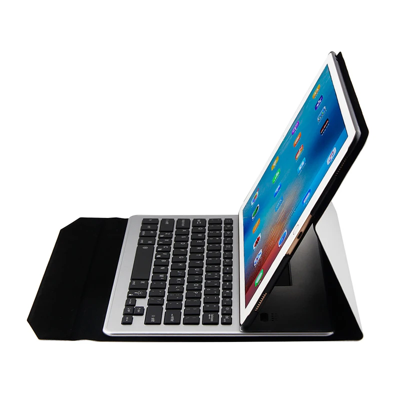 Ультратонкая клавиатура чехол для iPad Pro 12,9 ''Беспроводная Bluetooth алюминиевая клавиатура кожаный чехол для iPad Pro 12,9