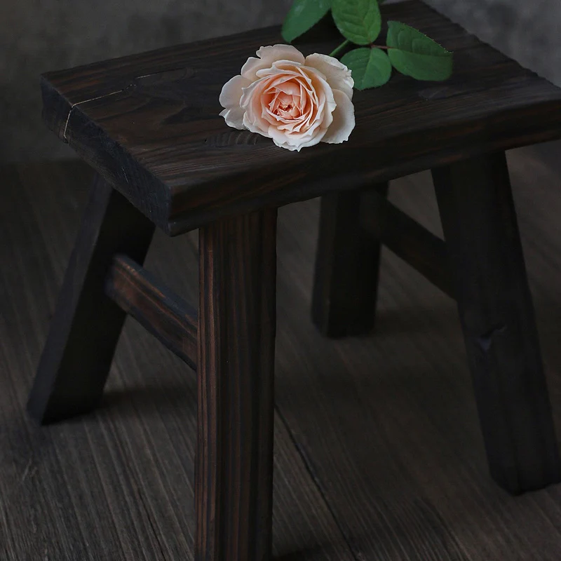 

Handmade Vintage Rectangle Small Wooden Stool