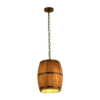

American Vintage Pendant Lamp Country Wine Barrel Retro Industrial Lamps Restaurant Restaurant Coffee Shop Bar LED E27 Wood Lamp