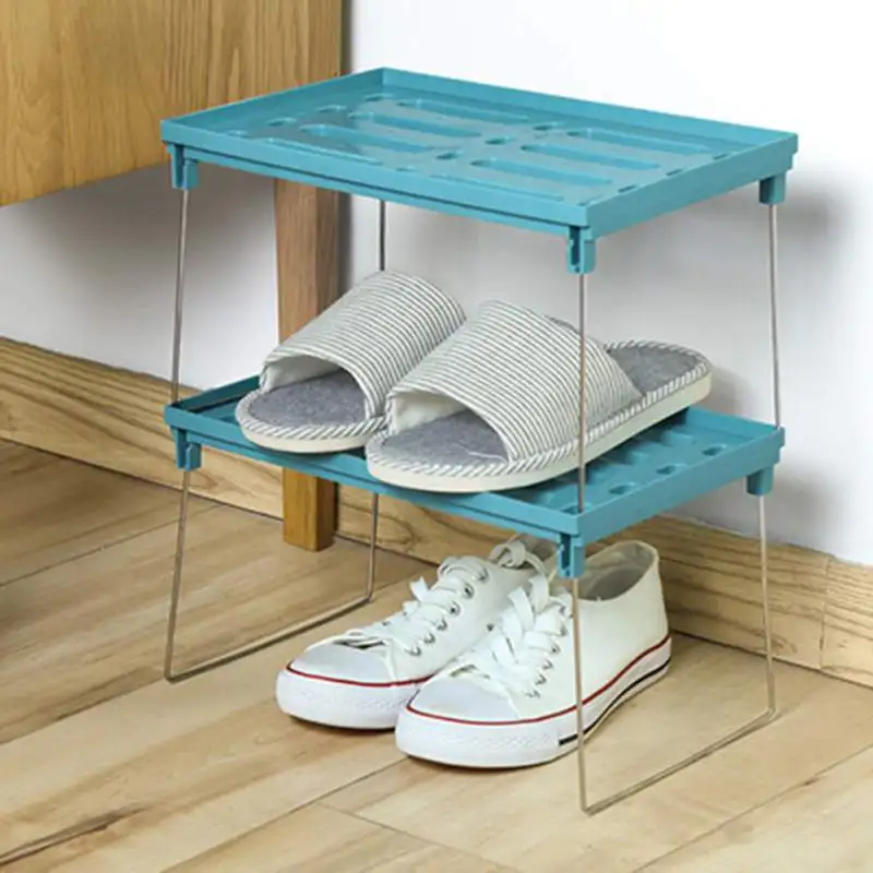 

Folding Kitchen Shelf Bathroom Storage Rack Dust Rack Drain Rack Overlap Multilayer Shelf Type Snap Plastic Storage Folding