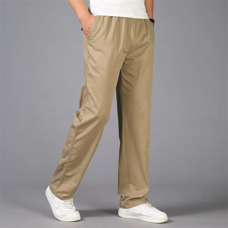 

Pants Men's Korean-style Casual Elasticity Straight-Leg Trousers Four Seasons New Style Trend Black And White with Pattern Versa