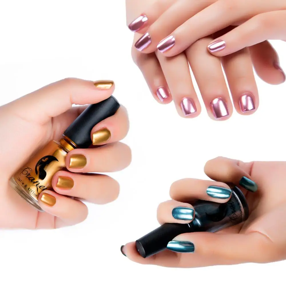 Модный металлический зеркальный лак для ногтей многоцветный стойкий