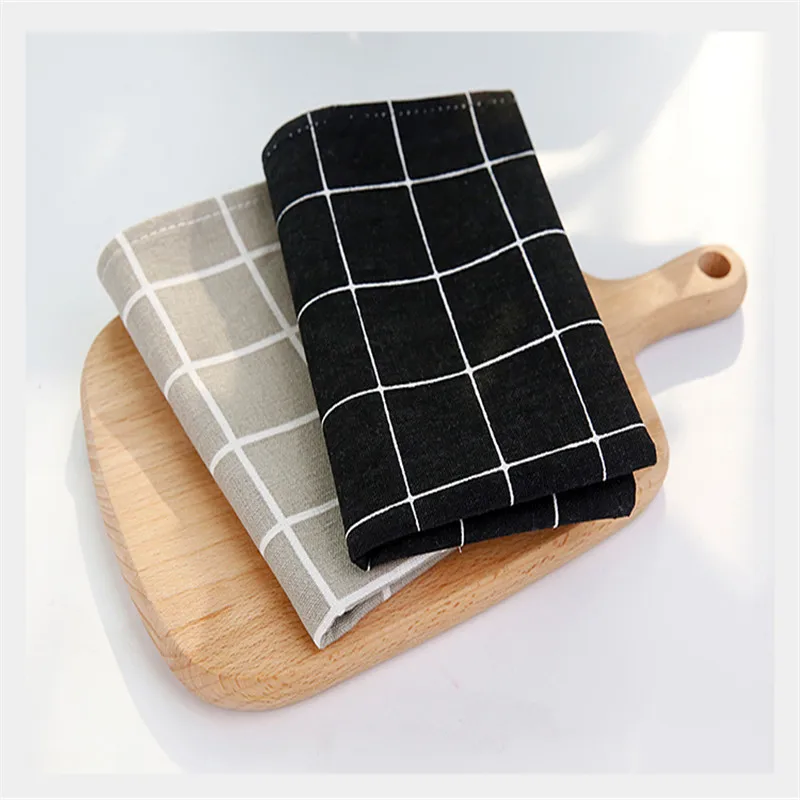 30x40cm Geometry Square Simple Classic Quality Table Napkin Towels Dining Table Mats Cotton Place Mats Plate Mat Coasters
