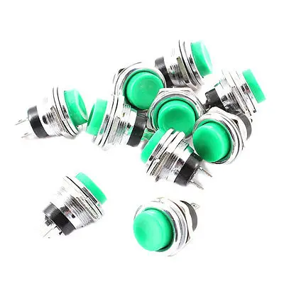 

10 Pcs 2 Pins SPST Momentary Silver Tone Push Button Switch AC125V 3A 250V 1.5A