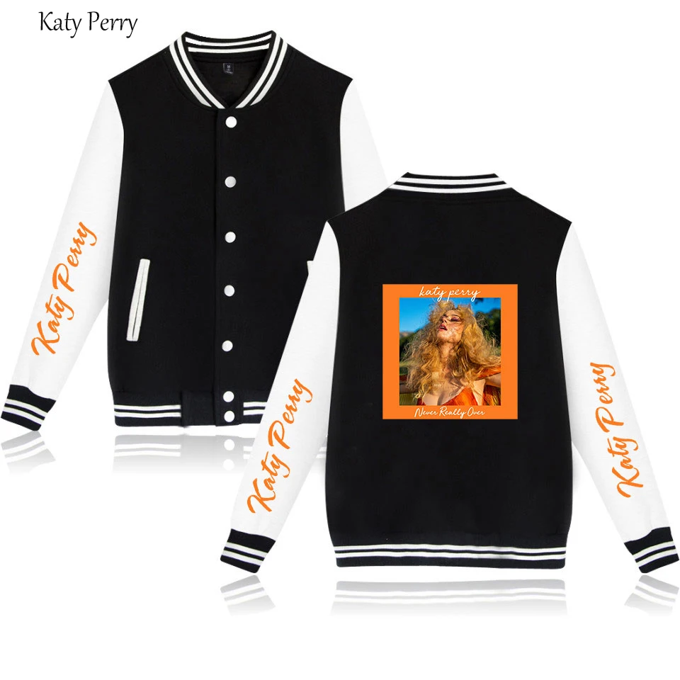 Принт поп певица Кэти Перри Jaket Молодежный Свитшот с длинным рукавом однобортный пиджак бейсбольная куртка на молнии для колледжа Кэти