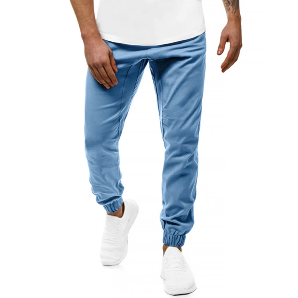 Feitong pantalon homme спортивные брюки мужские повседневные Черные Фитнес Бодибилдинг Карманы Кожа полная длина спортивные брюки